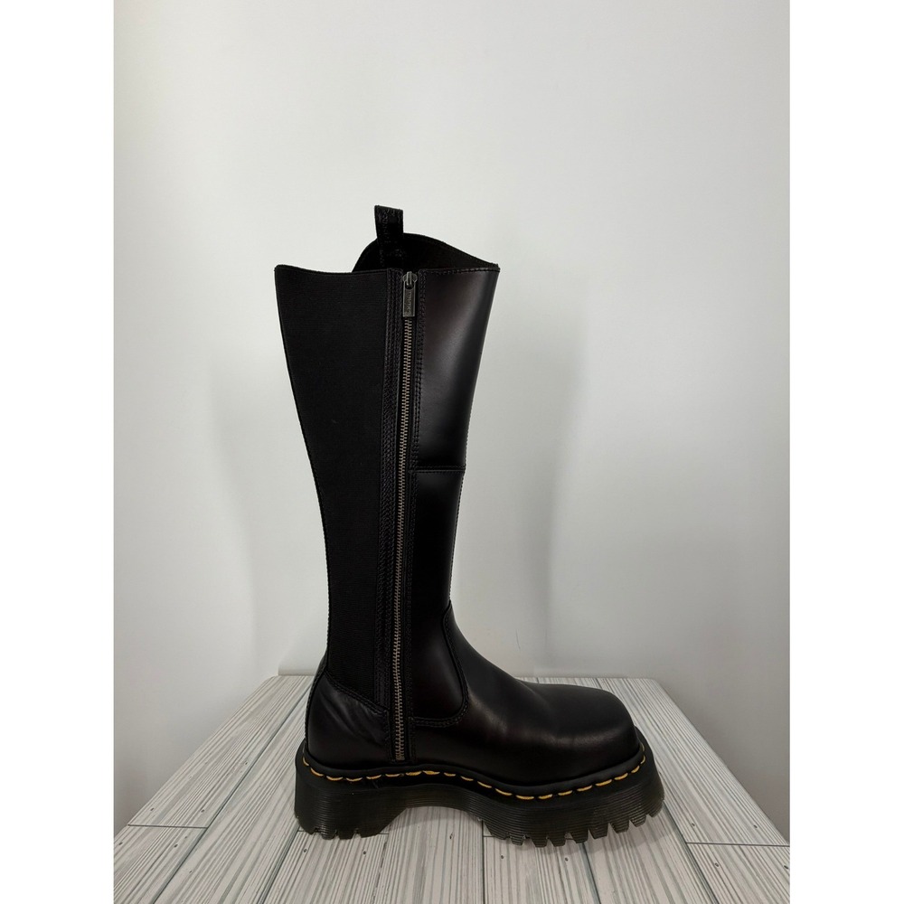 Dr. Martens Amaayah Hi Boots Black Leather Knee Tall Riding Women's Size 8 NEW - Picture 13 of 16